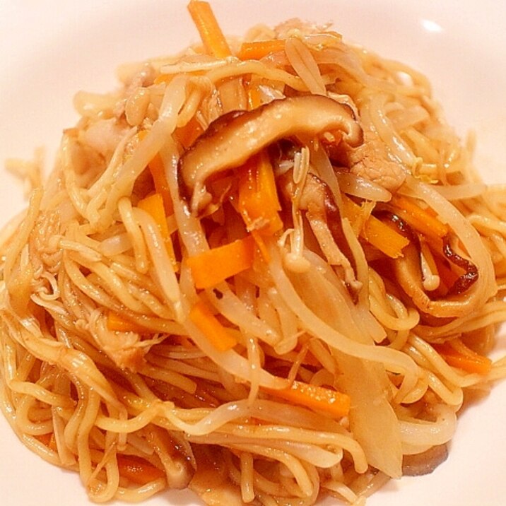 キャベツなし　もやしと拍子木切り野菜の焼きそば